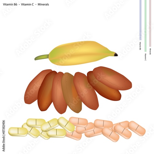 Dried Bananas with Vitamin B6 and Vitamin C