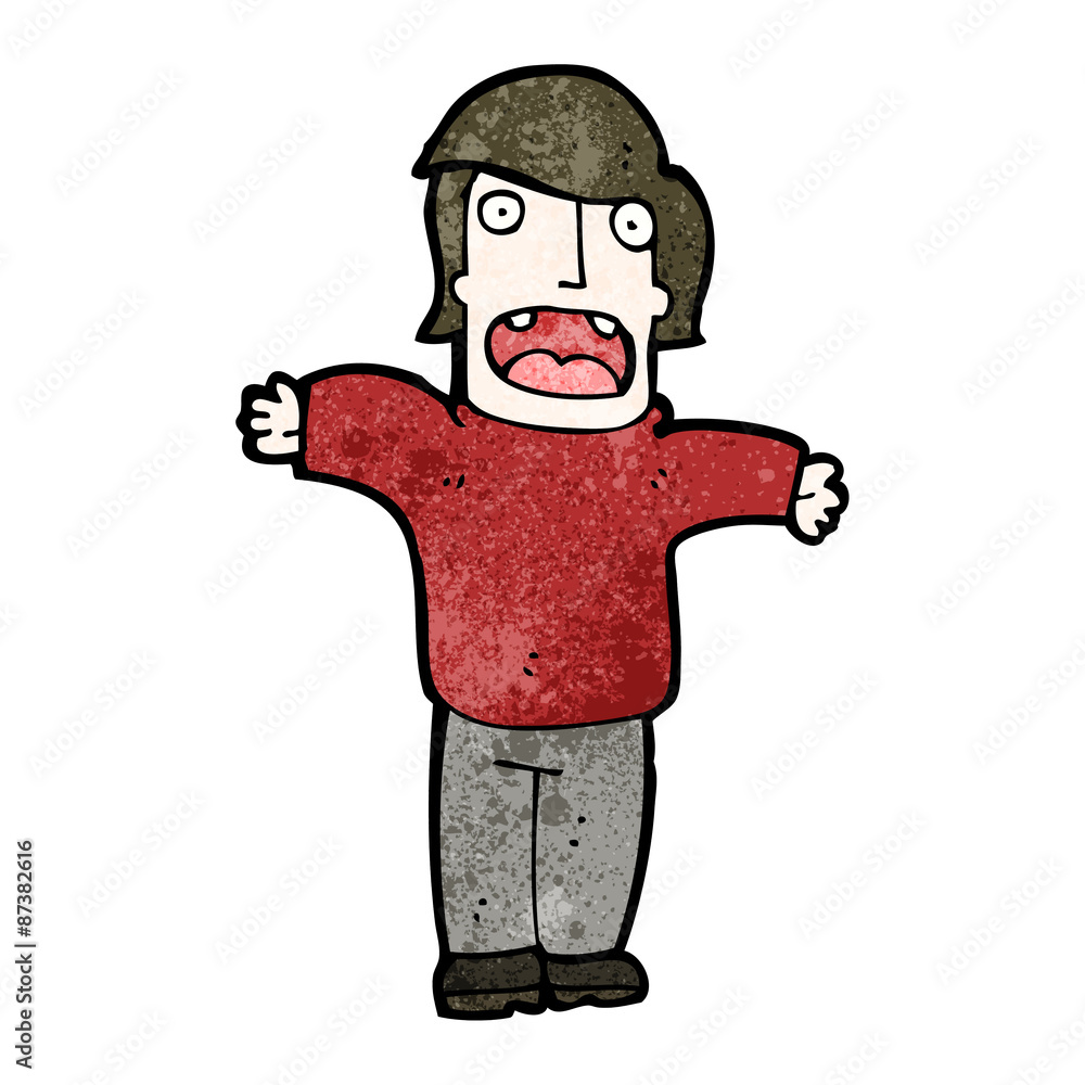 Obraz premium cartoon surprised man