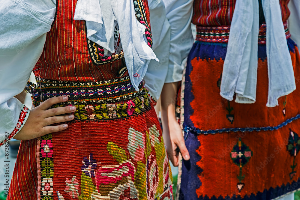 Detail of Macedonian folk costume for women