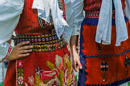 Detail of Macedonian folk costume for women