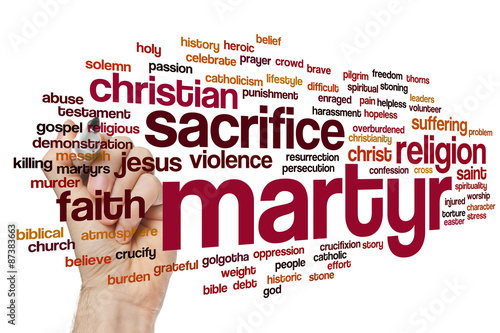 Fotografie Martyr word cloud