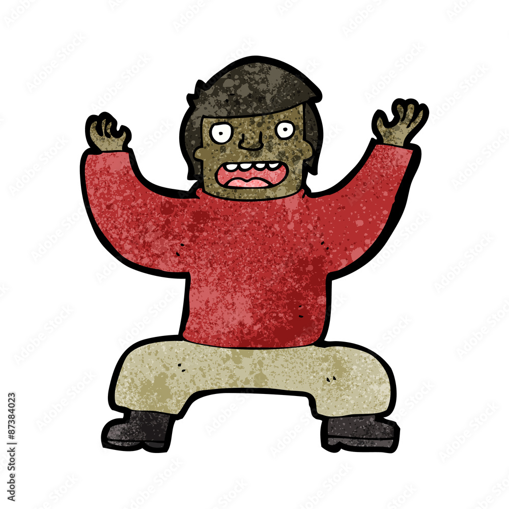 Naklejka premium cartoon man doing yoga pose
