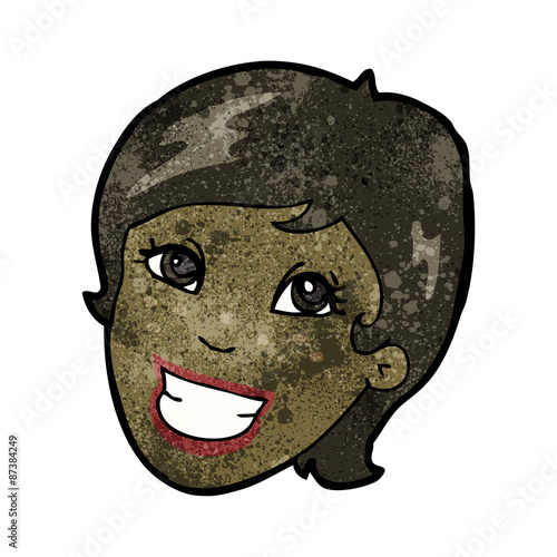 cartoon grinning woman