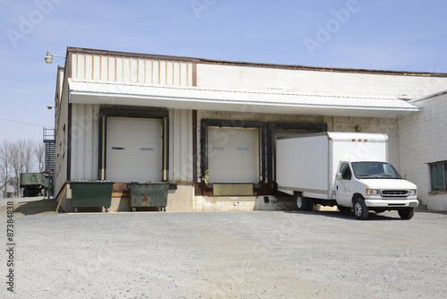 truck by shipping docks