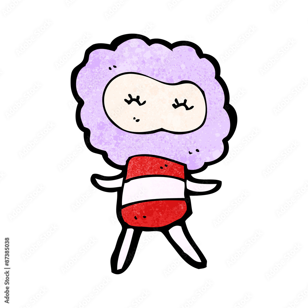 Obraz premium cute cartoon cloud head creauture