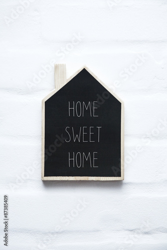 House shaped wooden sign HOME SWEET HOME