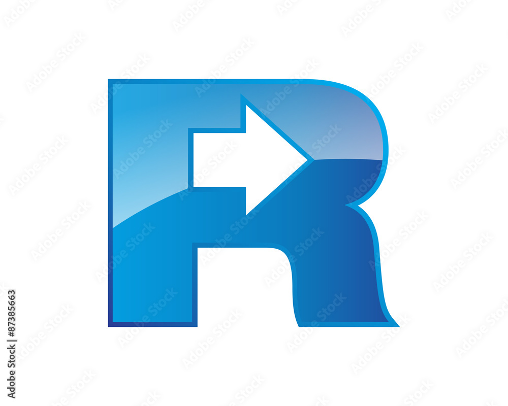 direct arrow letter icon logo R direct arrow letter icon logo R