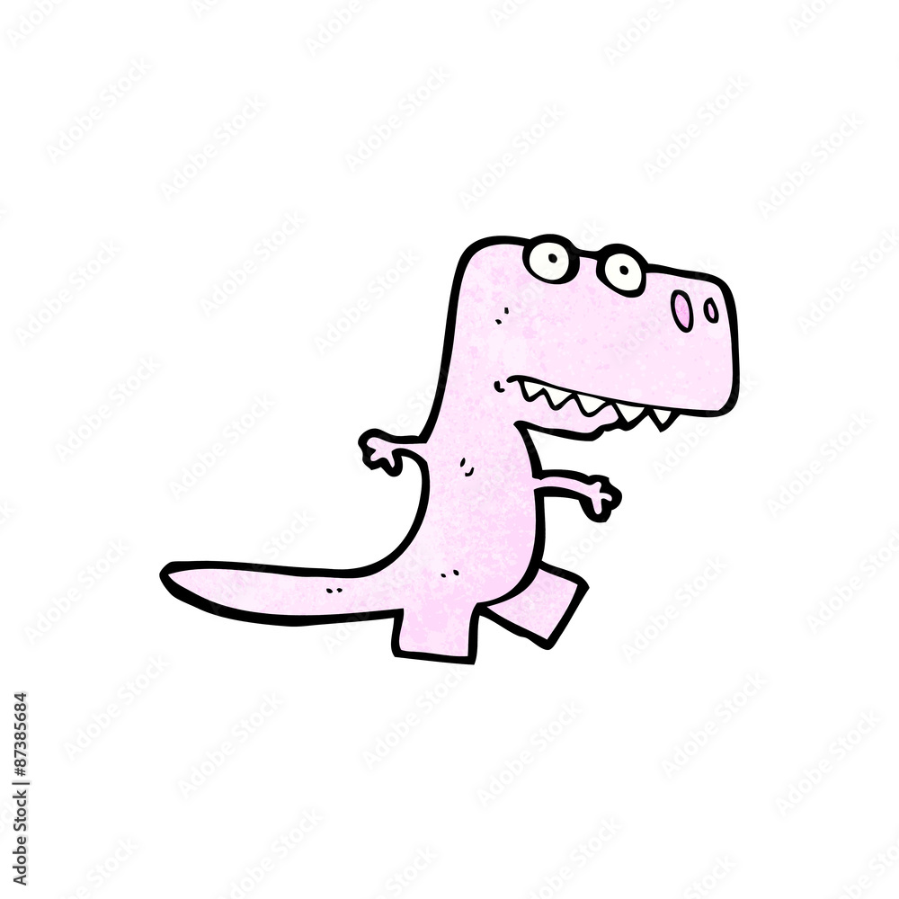Naklejka premium cartoon pink dinosaur