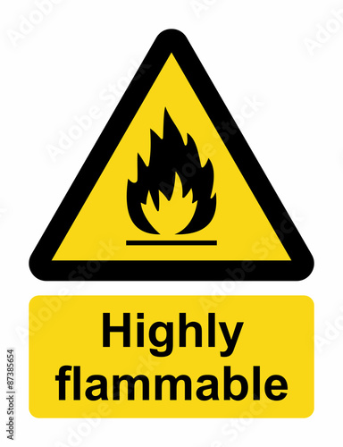 Highly flammable sign