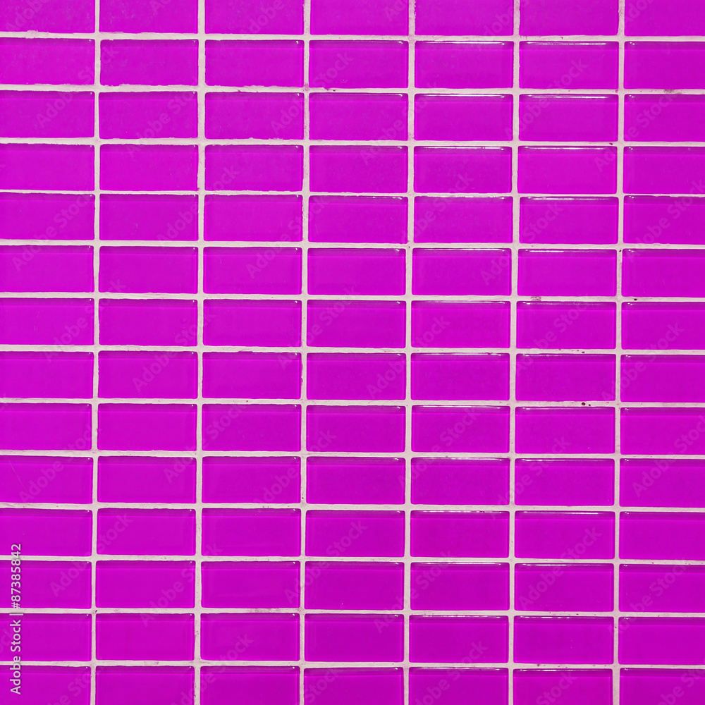 Wall and floor mosaic tiles pink color