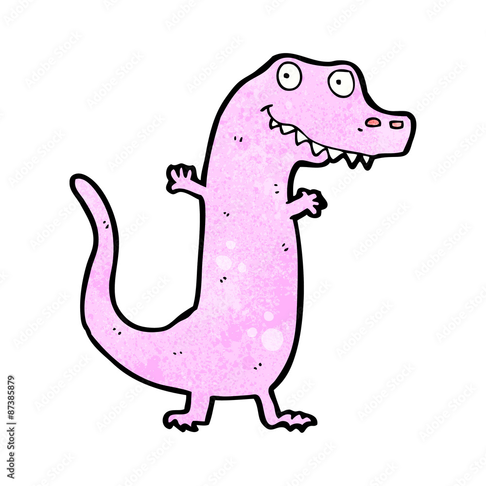 Fototapeta premium cartoon pink dinosaur