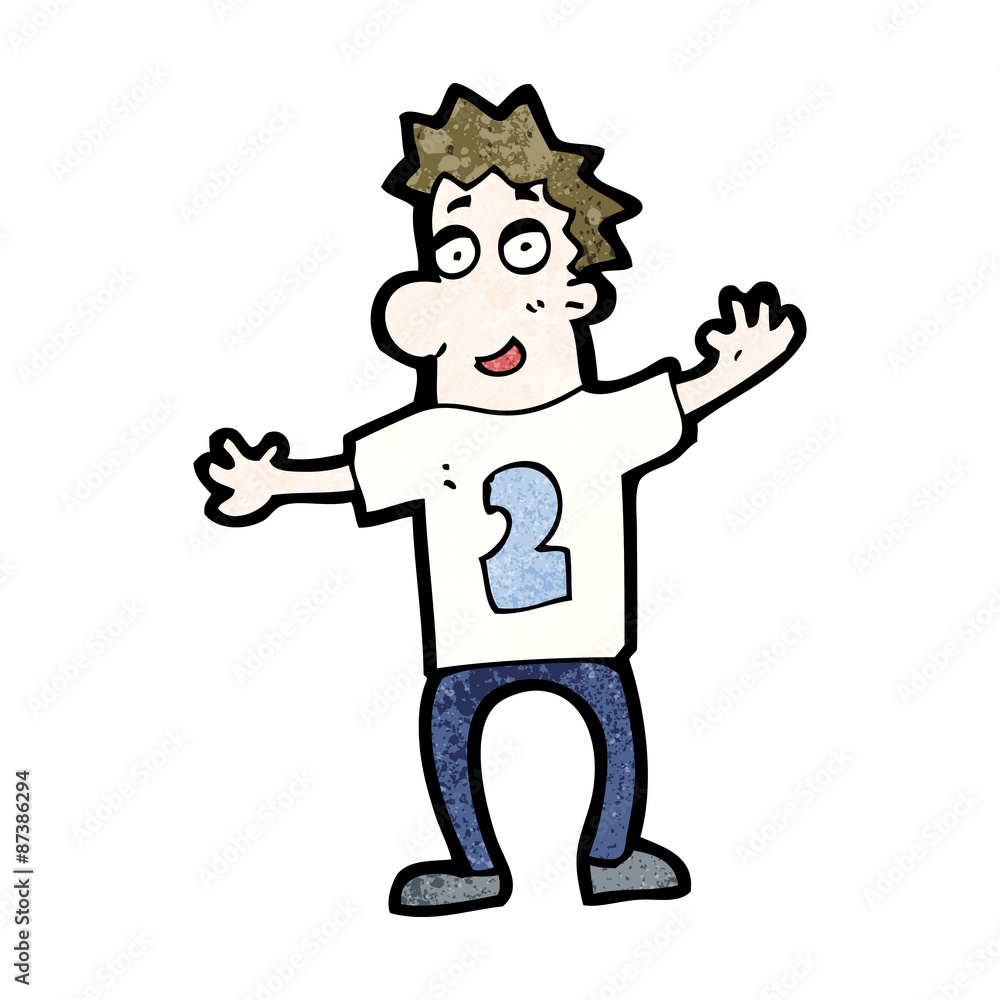Fototapeta premium cartoon man in shirt number two