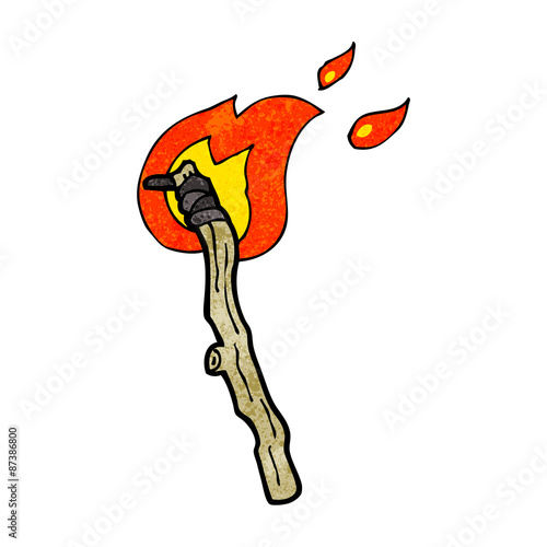 flaming torch cartoon