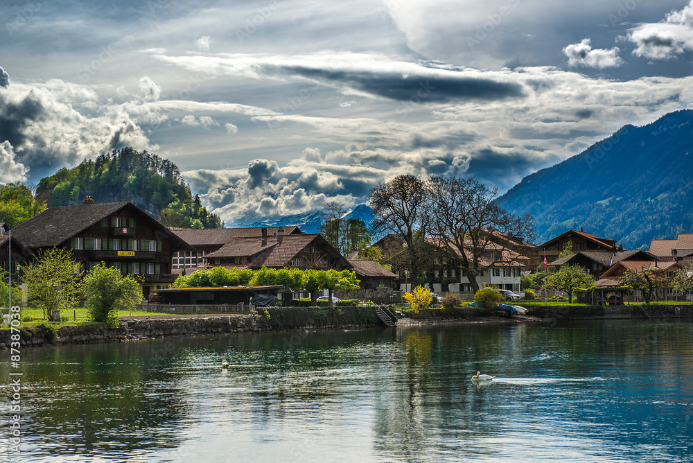 Obraz premium Brienz Lake, Interlaken region in Switzerland