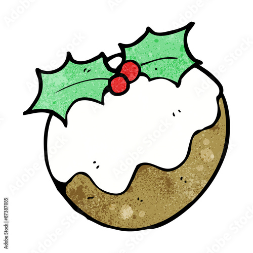 cartoon christmas pudding