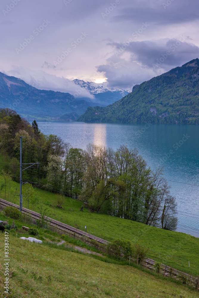 Fototapeta premium Brienz Lake, Interlaken region in Switzerland