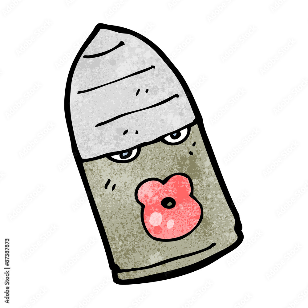 cartoon bullet with face cartoon bullet with face