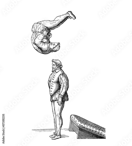 Tablou pe pânză Medieval Acrobats - 16th-17th century