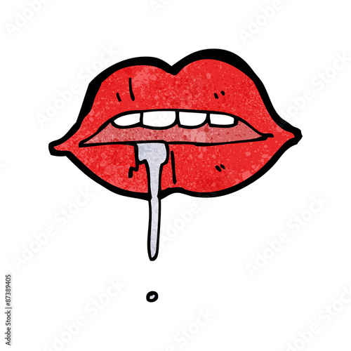 cartoon drooling lips