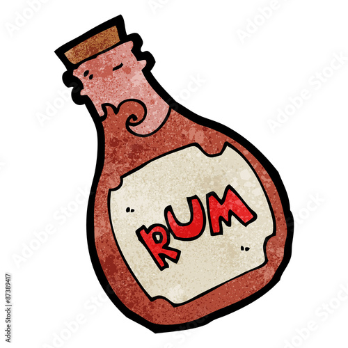 cartoon rum bottle