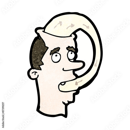 cartoon man eating his words