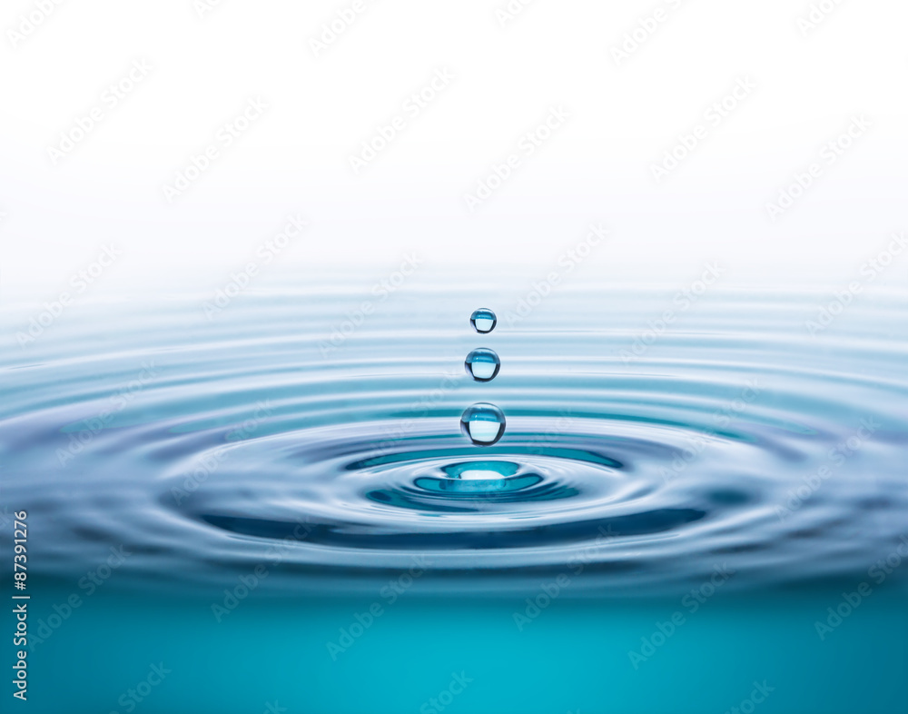Water drop with white background and copy space Water drop with white background and copy space