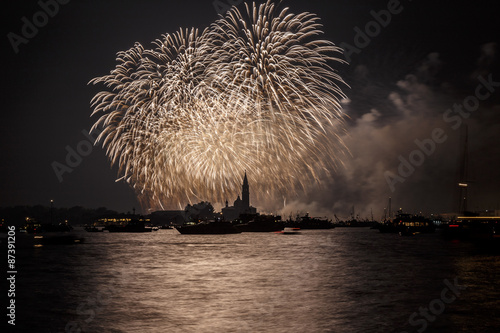 Venice fireworks during redeemer party