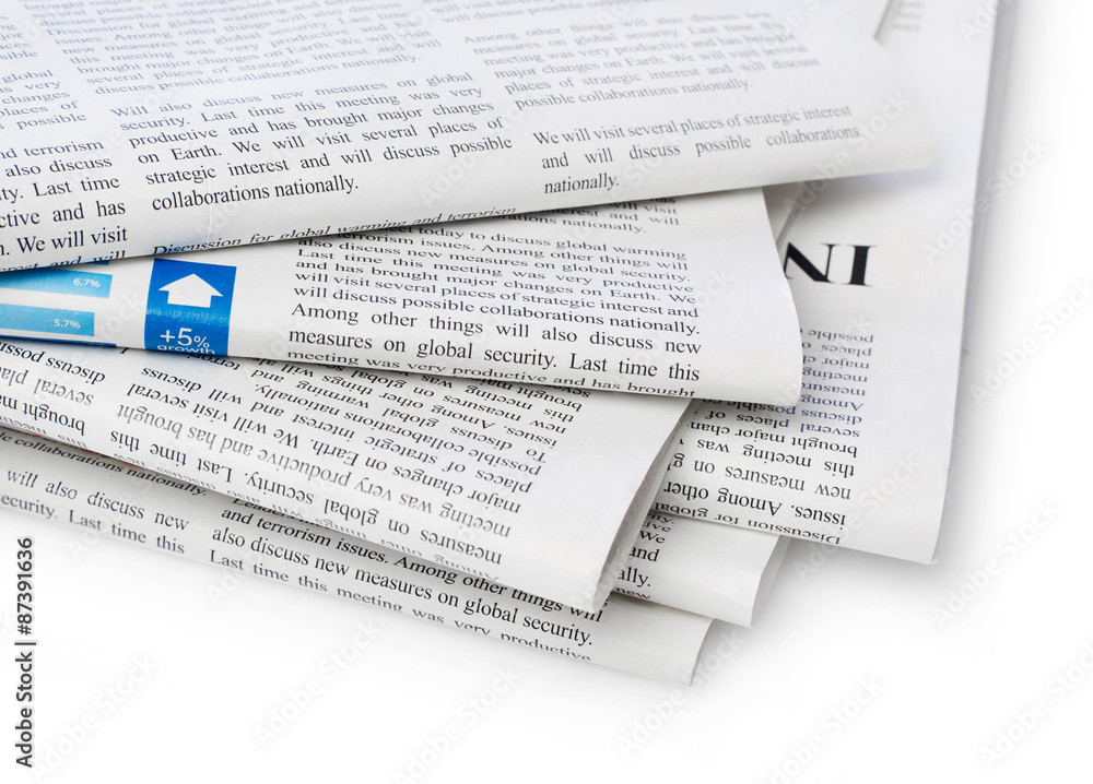 Naklejka premium Newspapers stack