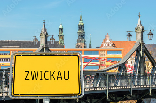 Ortseingangsschild Zwickau 