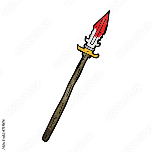 cartoon bloody spear