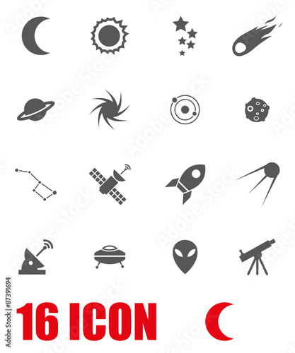 Vector grey space icon set © skarin