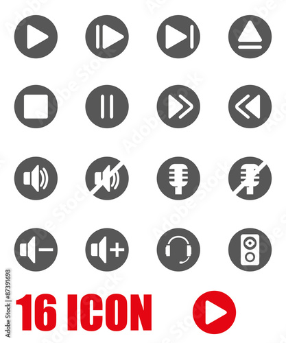 Vector grey sound icon set