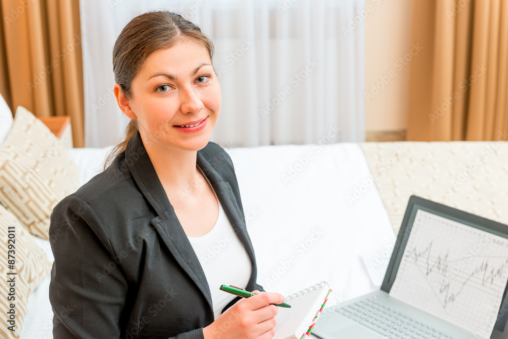 portrait of happy woman entrepreneur on a business trip portrait of happy woman entrepreneur on a business trip