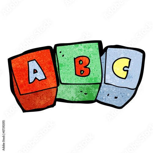 cartoon letter blocks