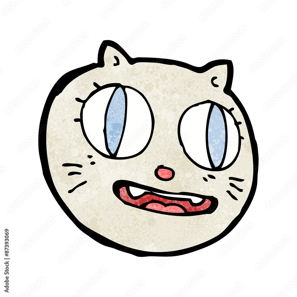 cartoon crazy cat face cartoon crazy cat face