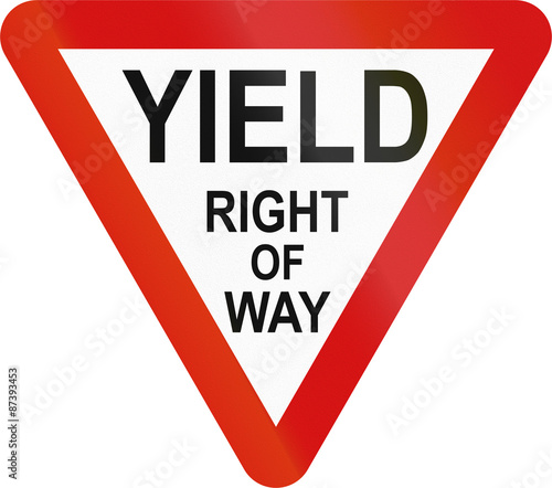 Irish traffic sign: Yield sign - Extended version in English