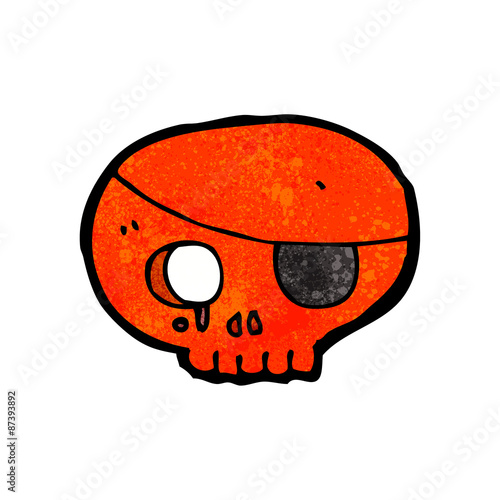 cartoon skull with pirate eye patch