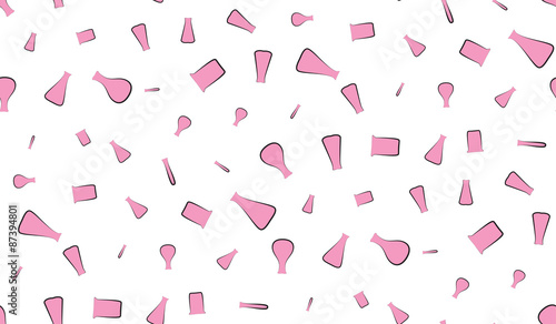Vector seamless background of test tubes and flasks on a white background. The pattern of chemical facilities.