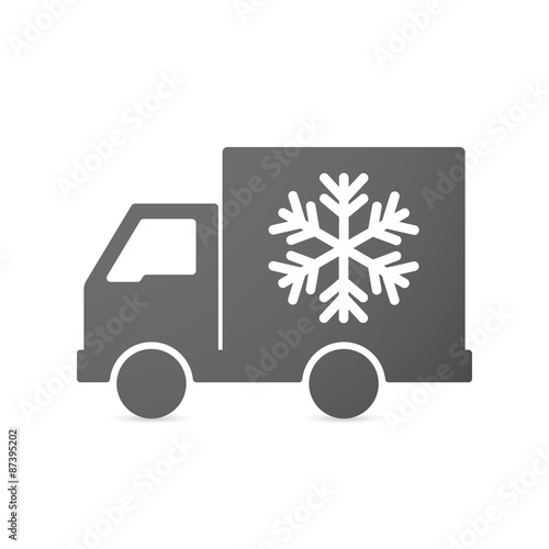 Isolated delivery truck icon with a snow flake