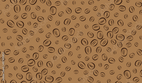 Vector seamless background of coffee beans. The pattern of coffee beans.