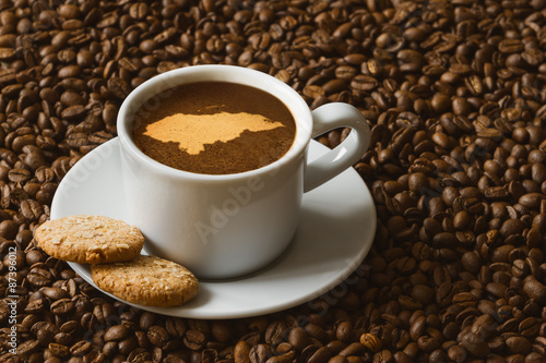 Obraz na płótnie Still life - coffee with map of Honduras w salonie
