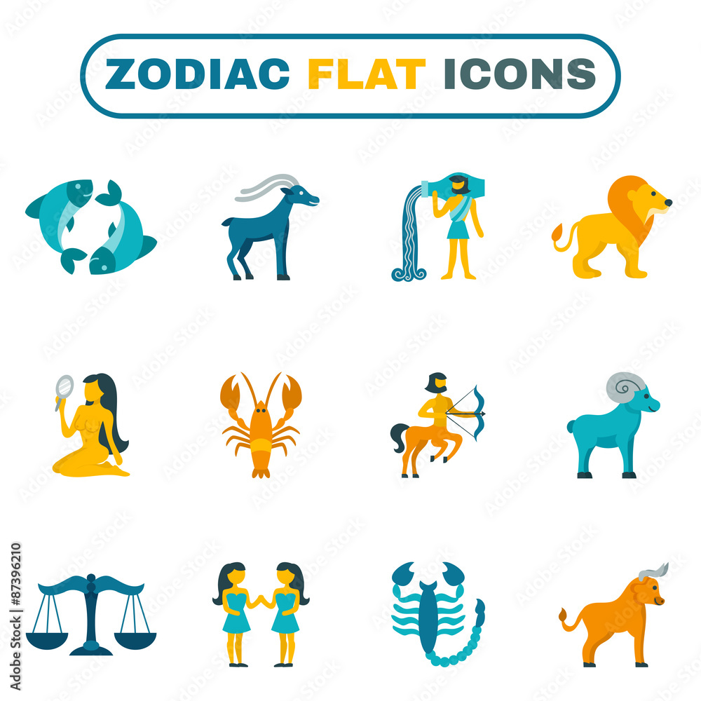 Obraz premium Zodiac Icon Flat