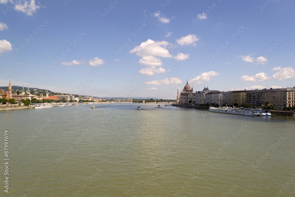View of Budapest and Danube river View of Budapest and Danube river