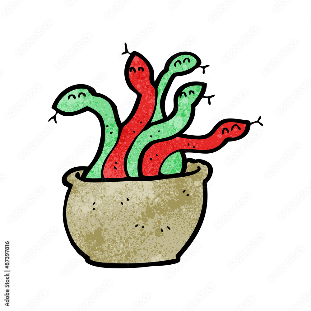 Fototapeta premium cartoon basket of snakes