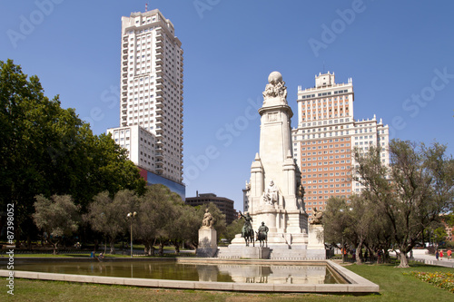 Cervantes Denkmal Plaza de Espana Madrid