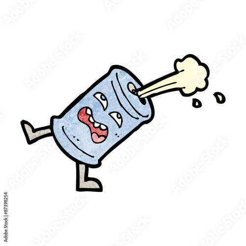 cartoon fizzing soda can