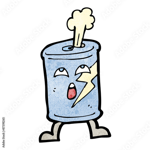 cartoon fizzing soda can