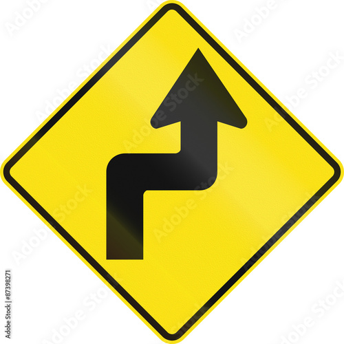 Free Download Australian road warning sign - Reverse turn - GFXLoad