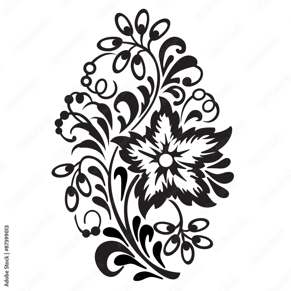 Flower pattern isolated on white background. Ornamental element. Flower pattern isolated on white background. Ornamental element.