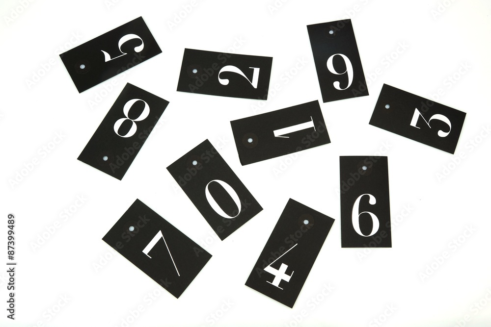 Black White Cardboard Digits From Zero To Nine Isolated
